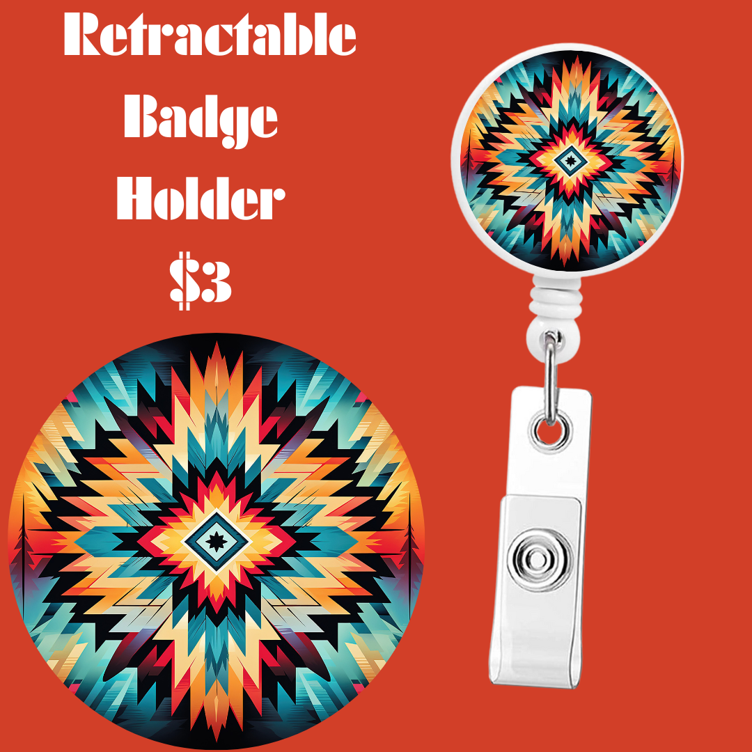 Aztec Mosaic Retractable Badge Reels