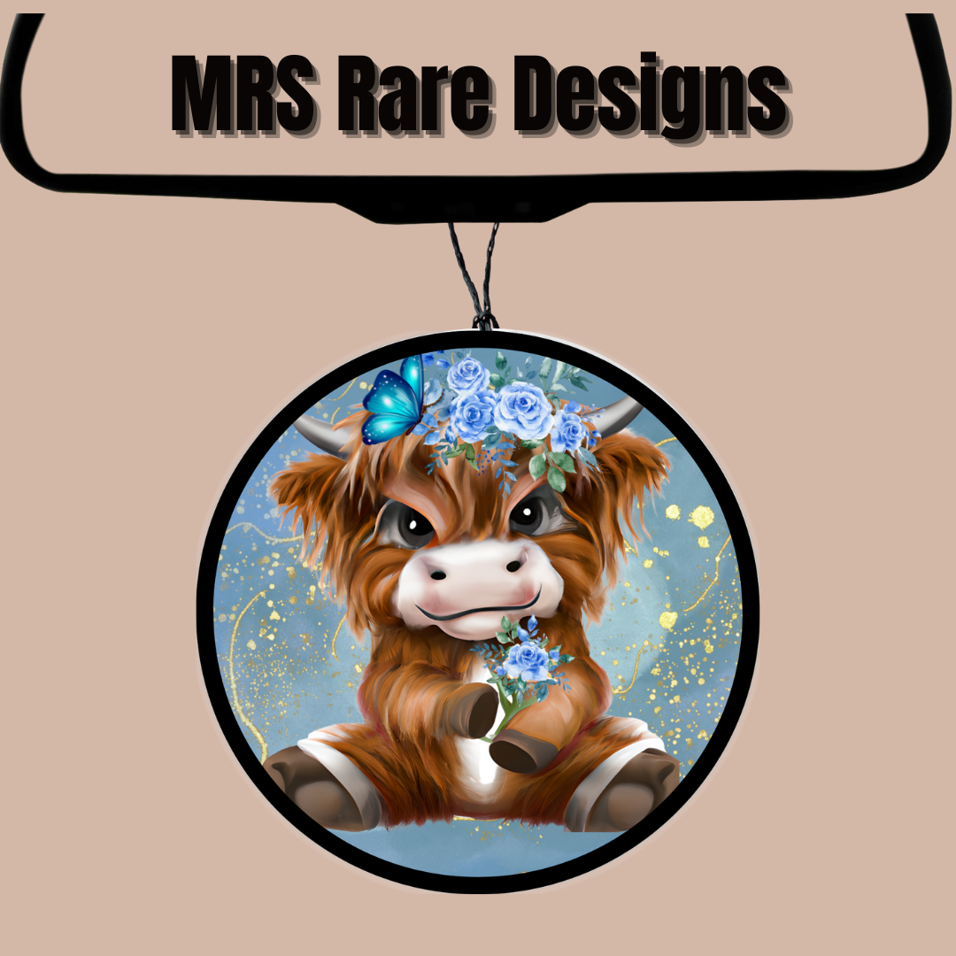 Cute Highland Cow Car Charm