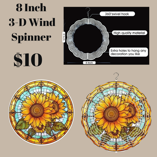 Sunny Blossom Sunflower 3D Wind Spinner