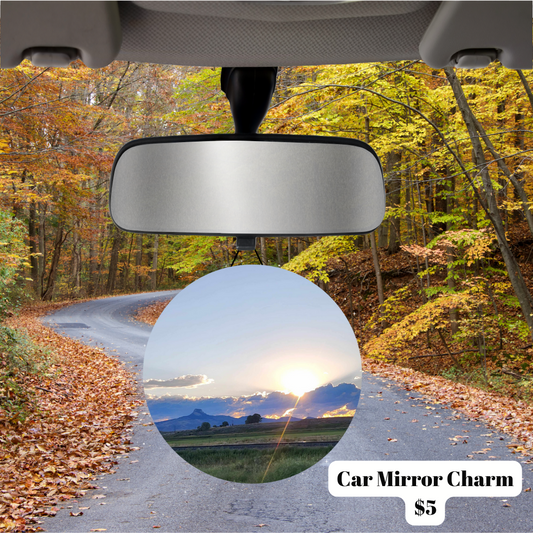 Heart Mountain Sunset Car Charm