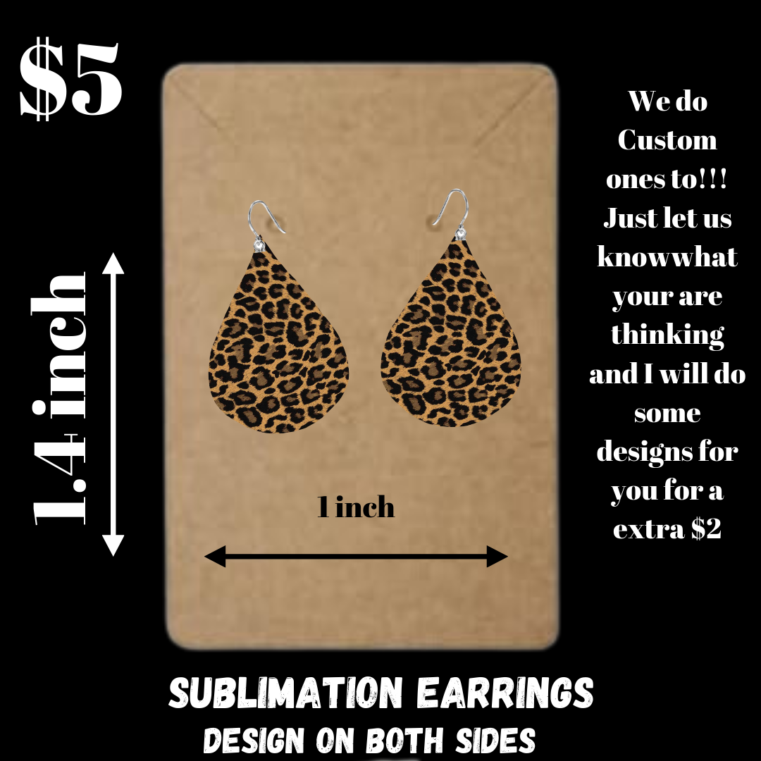 Leopard Sublimated Earrings