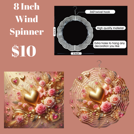 Radiant Hearts 3D Wind Spinner