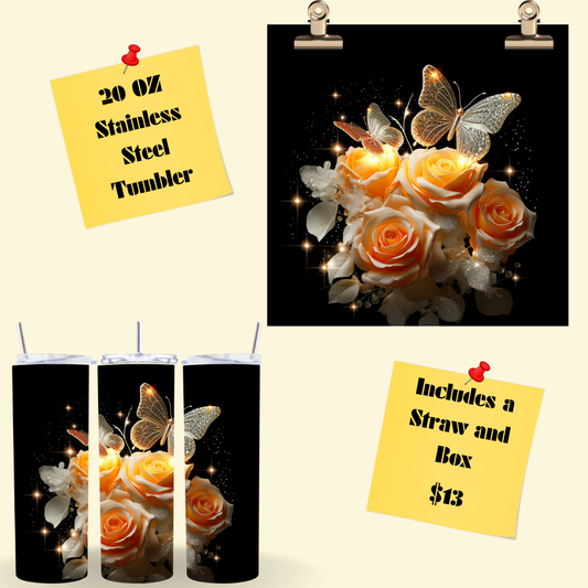 Butterflies and Roses Tumblers