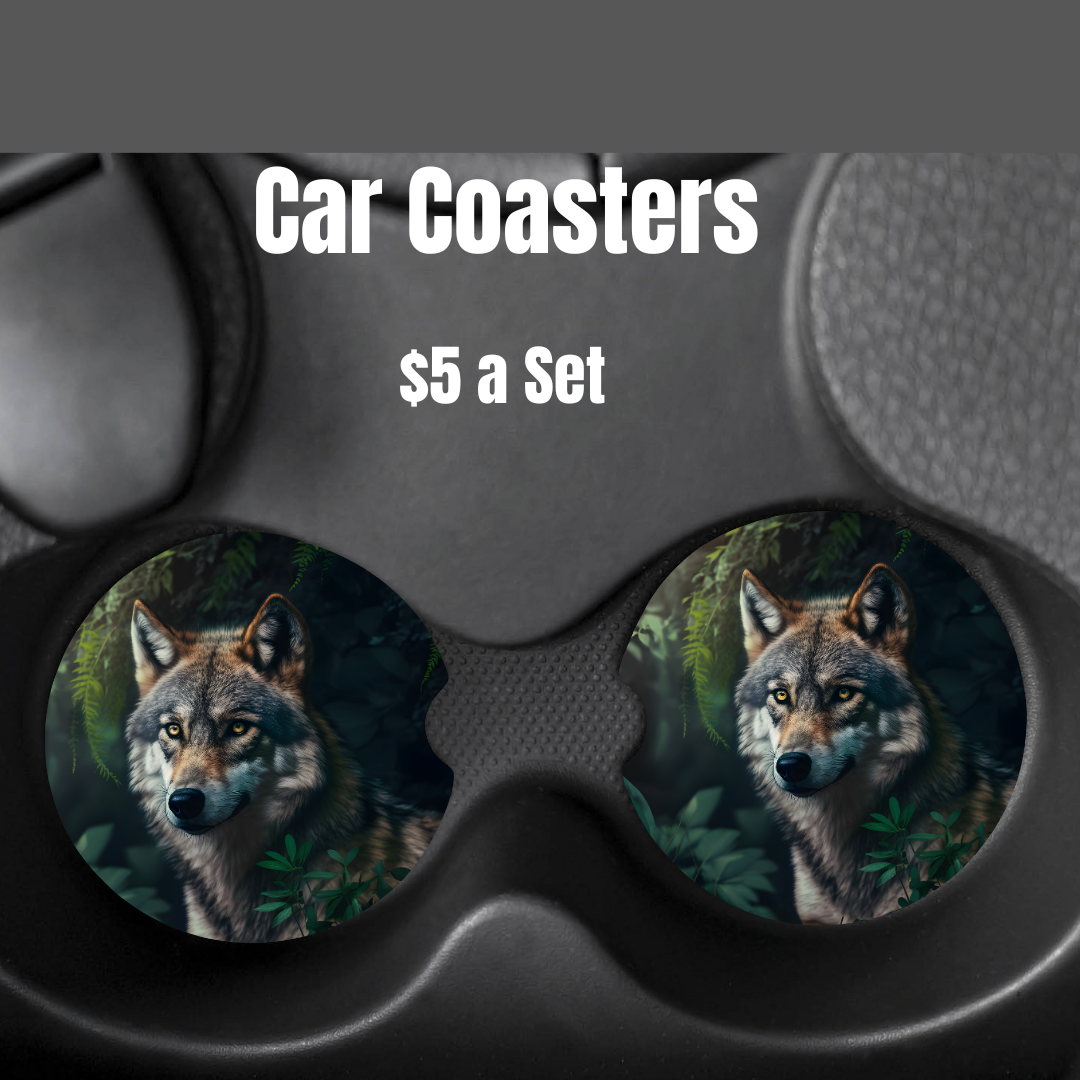 Wolf Car Coasters