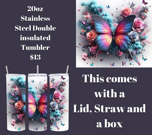 Enchanted Flutter Stainless Steel Tumbler