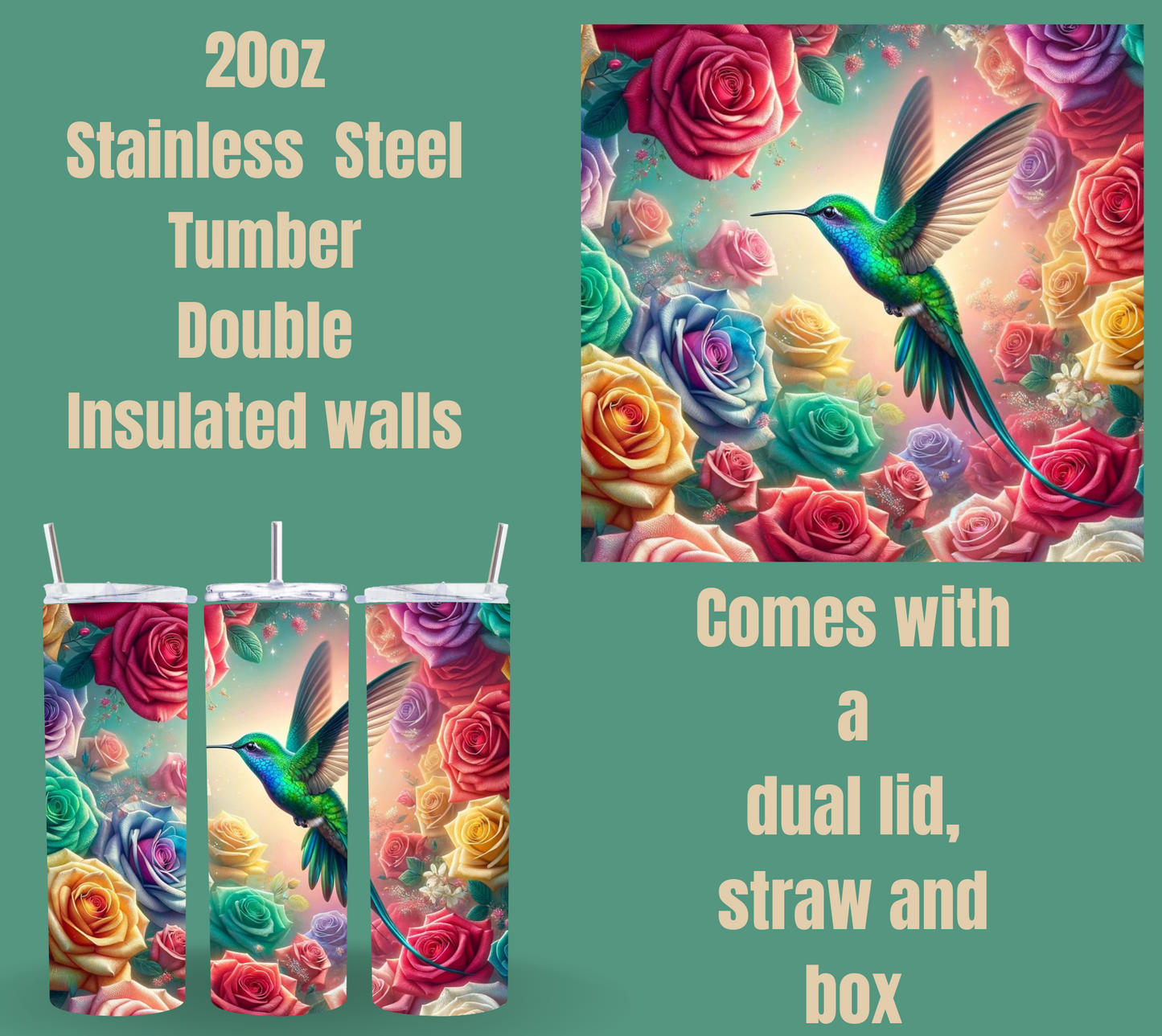 Enchanted Blossom Hummingbird Tumblers