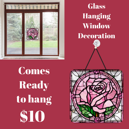 Blooming Rose Stained Glass Window Charm