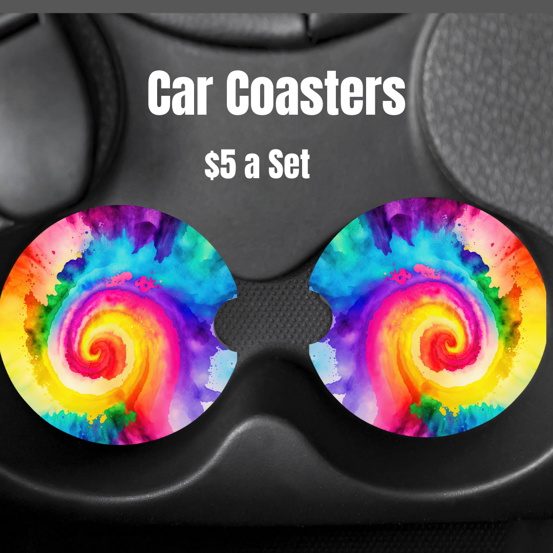 Tye Dye Car Coasters