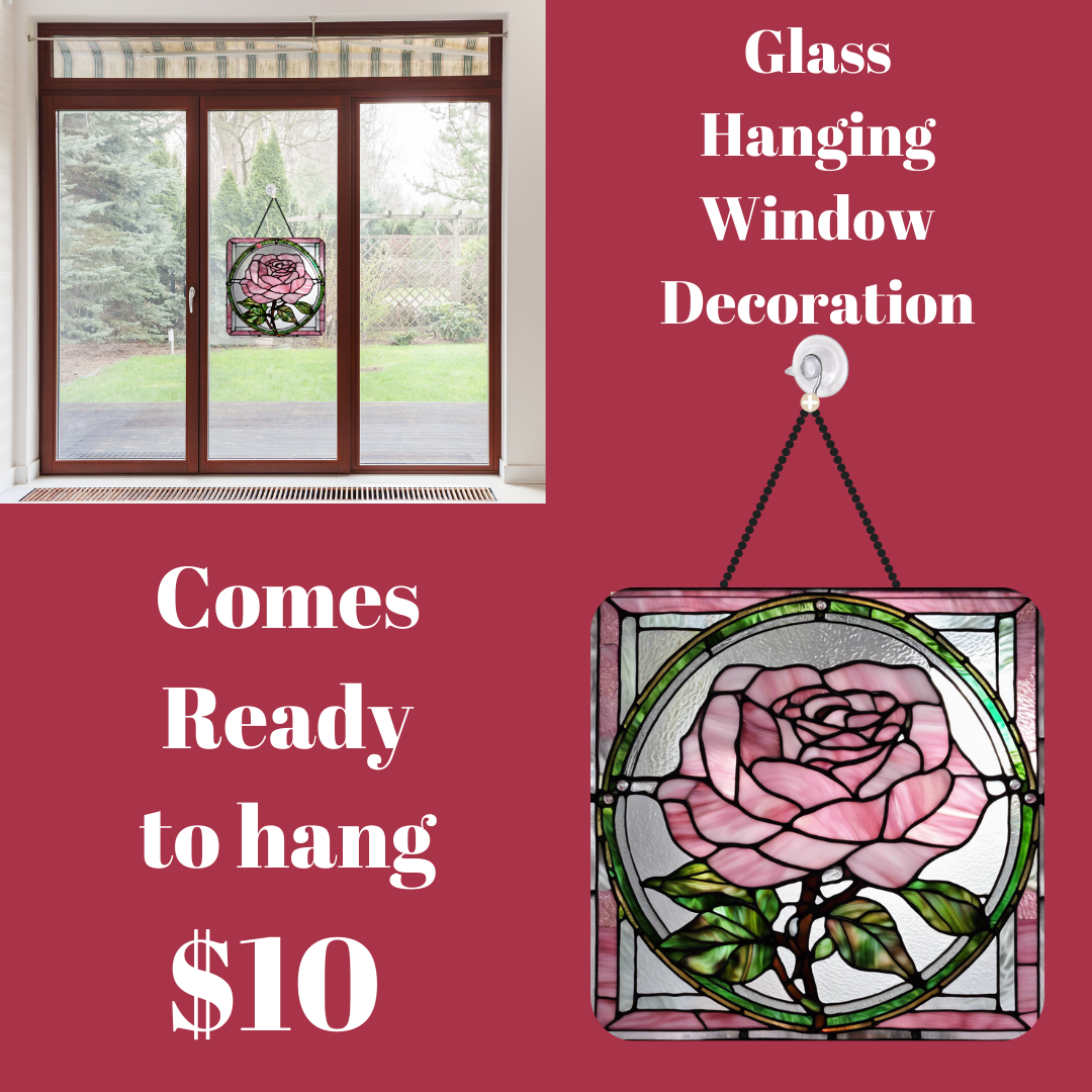 Blooming Rose Stained Glass Window Charm