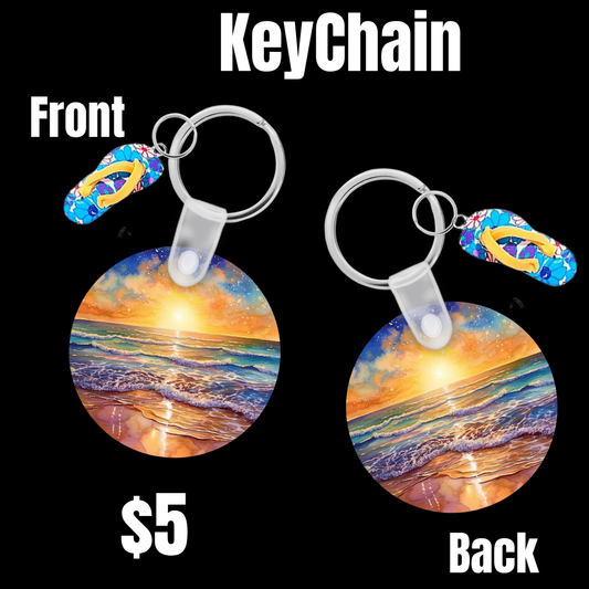 Sunset Ocean Key Chain