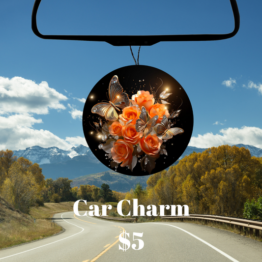 Butterflies and Roses Car Charms