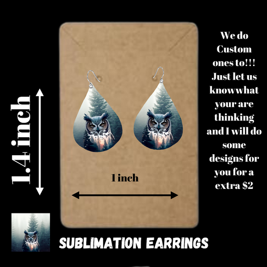 Wild Owl Sublimated Earrings