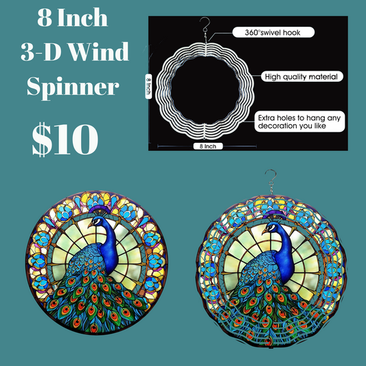 Regal Peacock 3D Wind Spinner