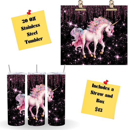 Pink Unicorn Tumbler