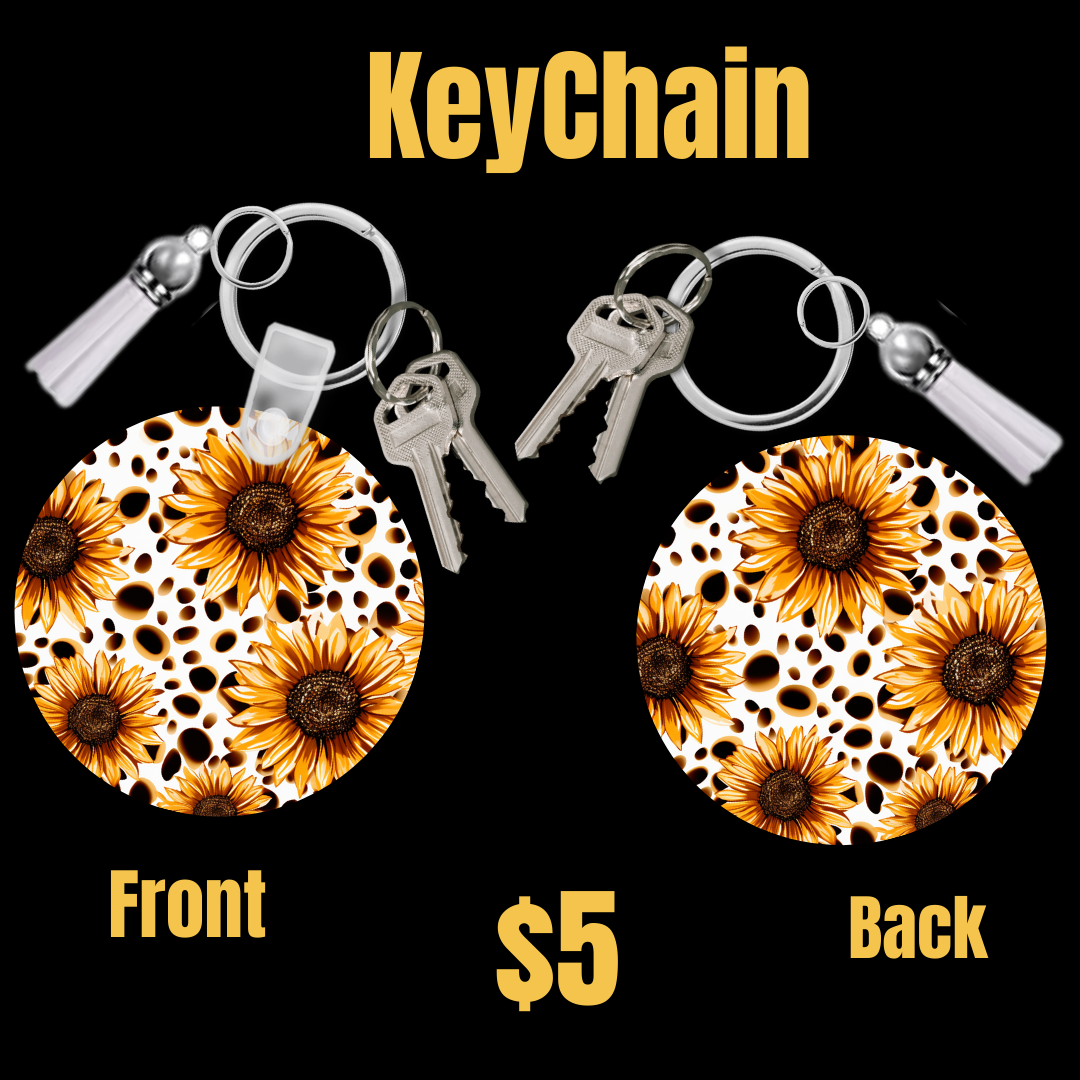 Sunbeam Keychain – Dual-Sided Sunflower Design