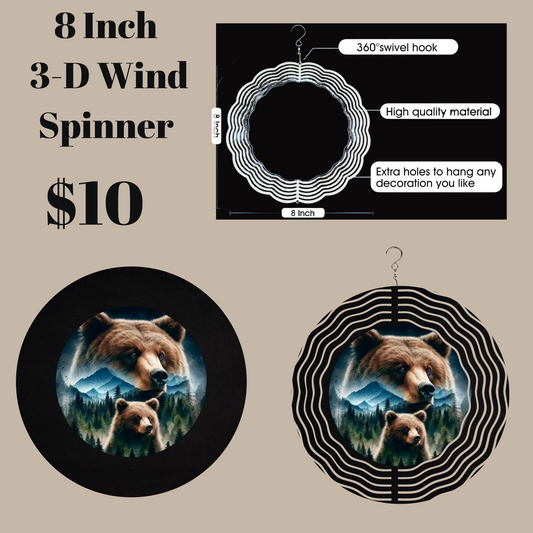 Mystic Wilderness Wind Spinner - 8"