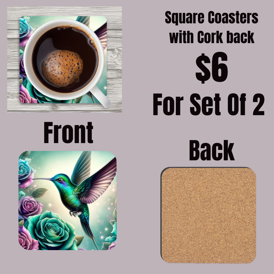 Enchanted Garden Hummingbird Coasters