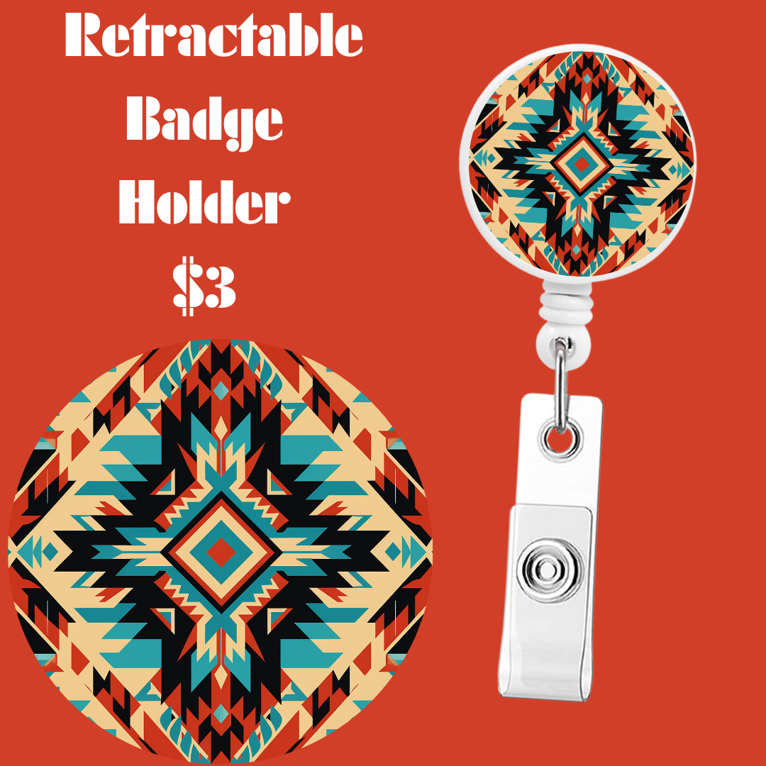 Aztec Mosaic Retractable Badge Reels