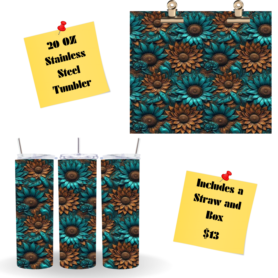 Blue Sunflower Tumbler