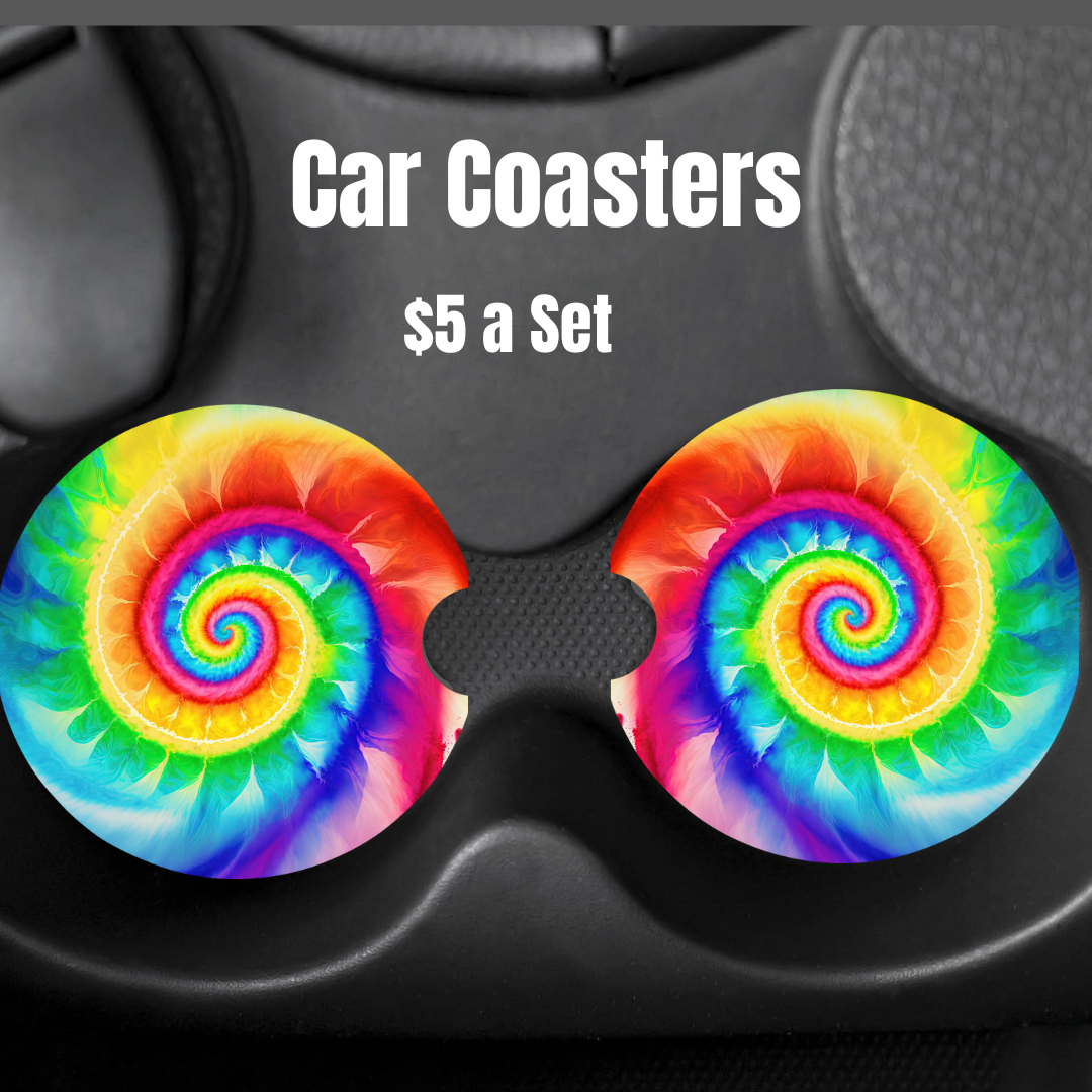 Tye Dye Car Coasters