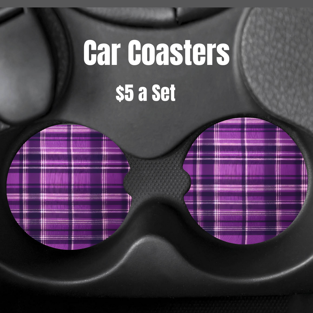 Plaid Panache Car Coasters