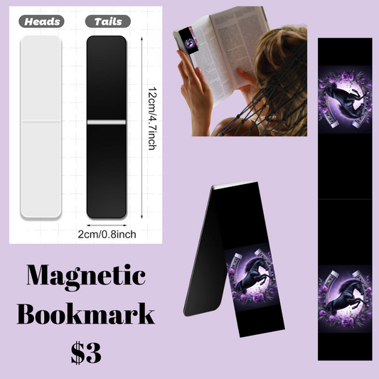 Gallop of Beauty: 3D Horse and Horseshoe Elegance magnetic bookmark