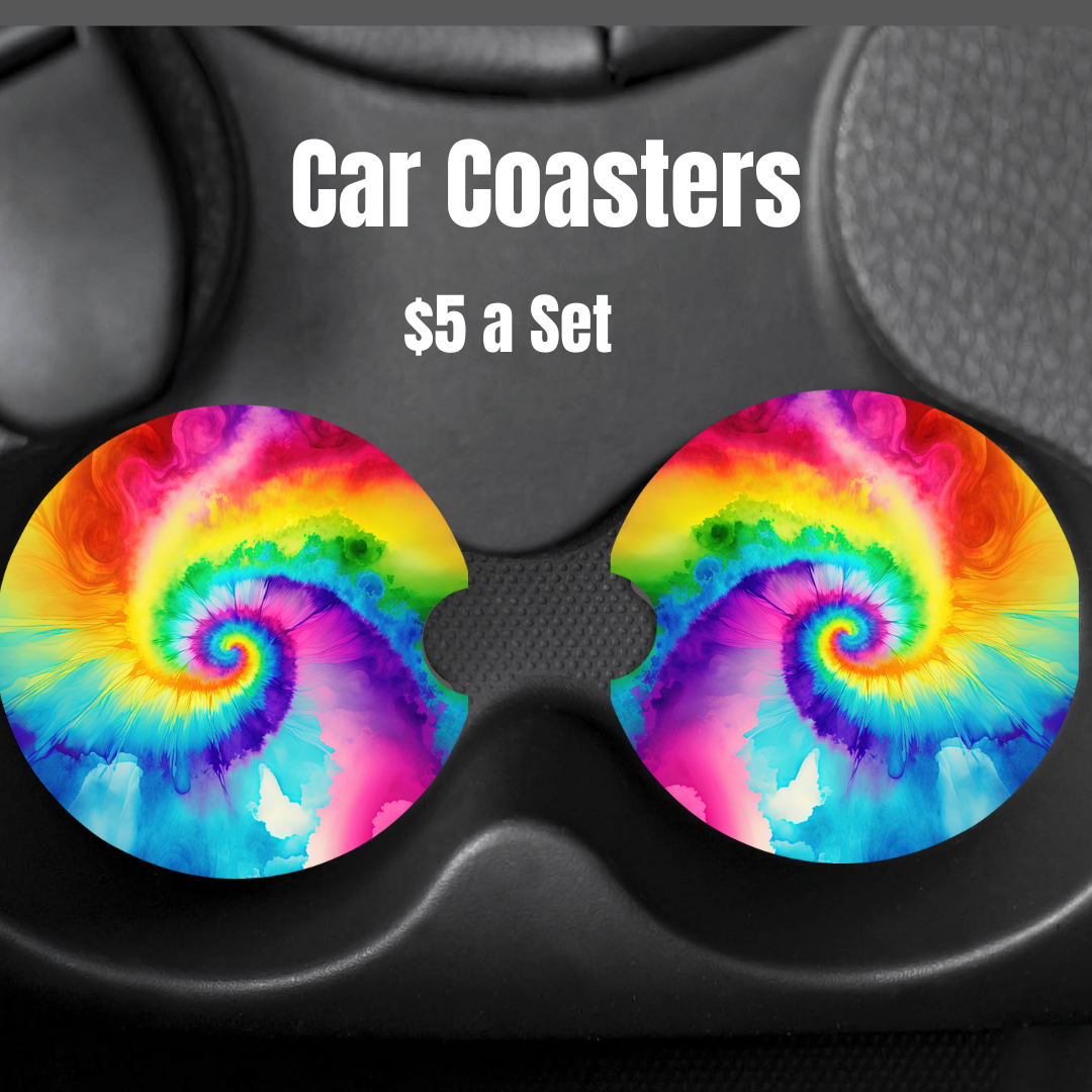 Tye Dye Car Coasters