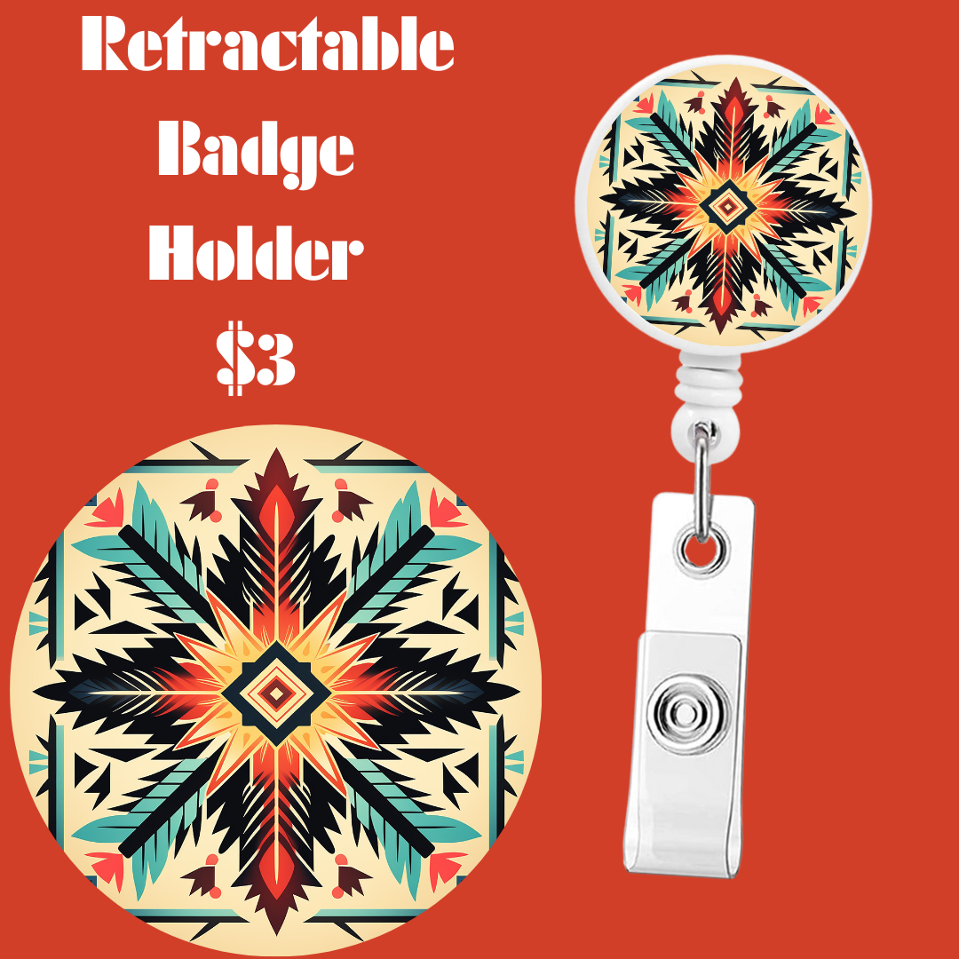 Aztec Mosaic Retractable Badge Reels