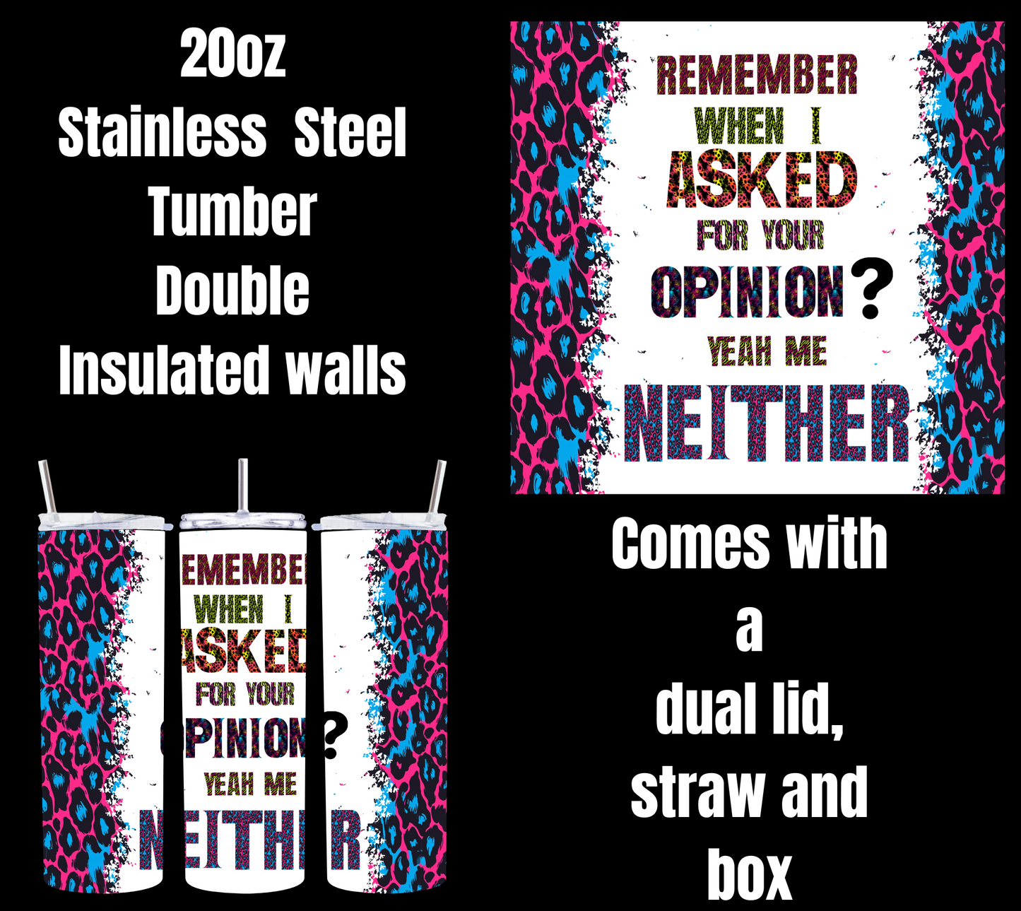 Cheeky Chic 20oz Insulated Splash Tumblers