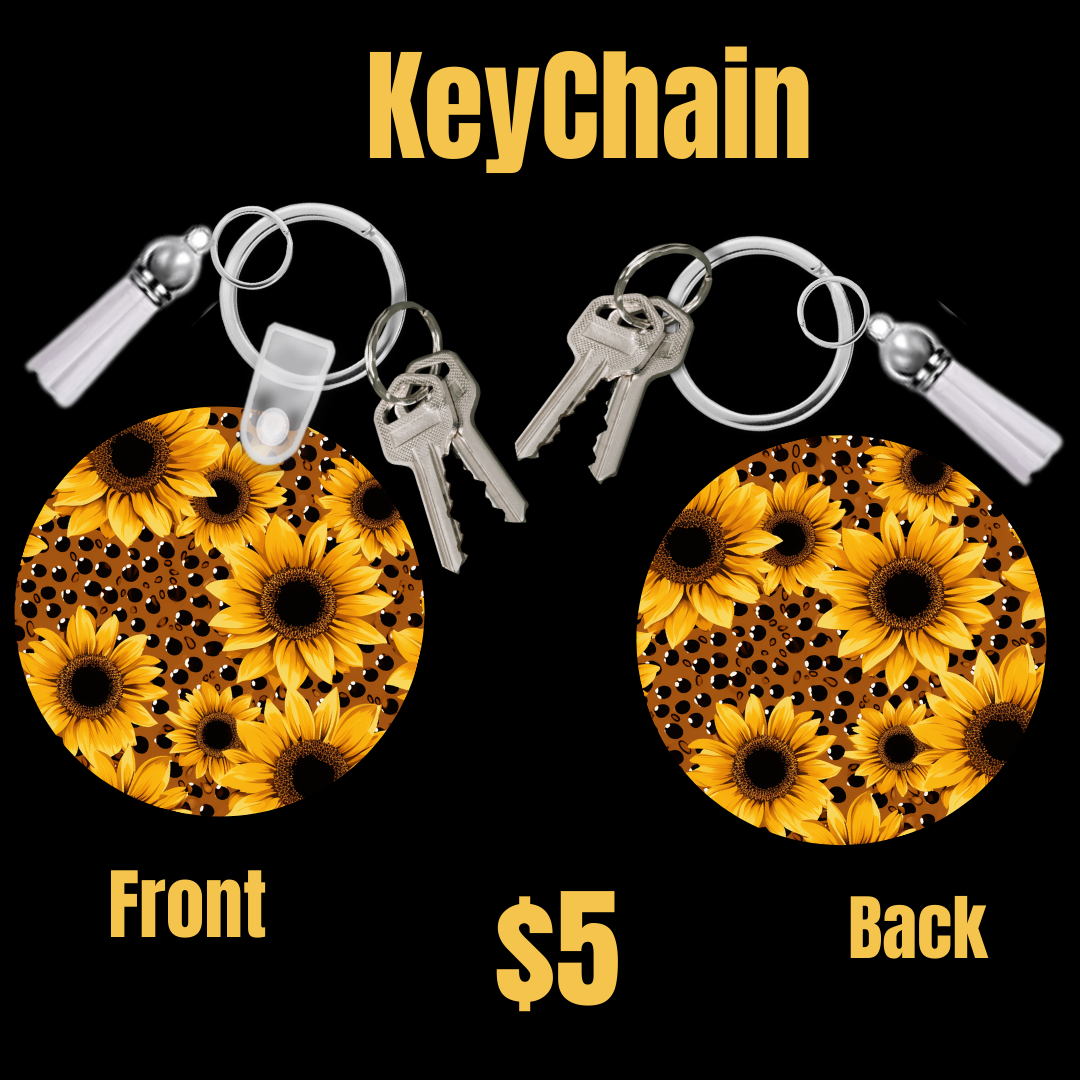 Sunbeam Keychain – Dual-Sided Sunflower Design