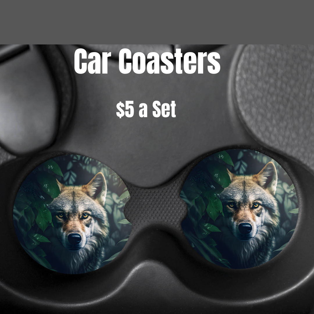 Wolf Car Coasters