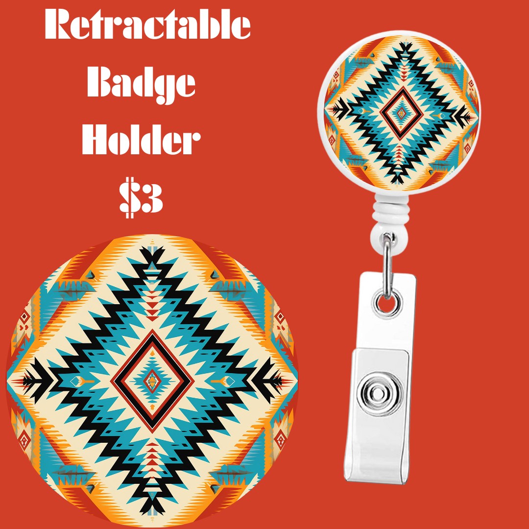 Aztec Mosaic Retractable Badge Reels