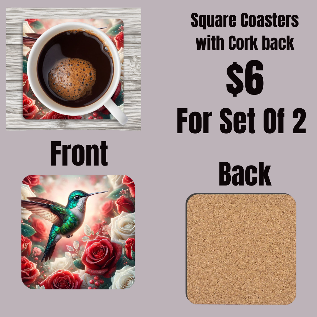 Enchanted Garden Hummingbird Coasters