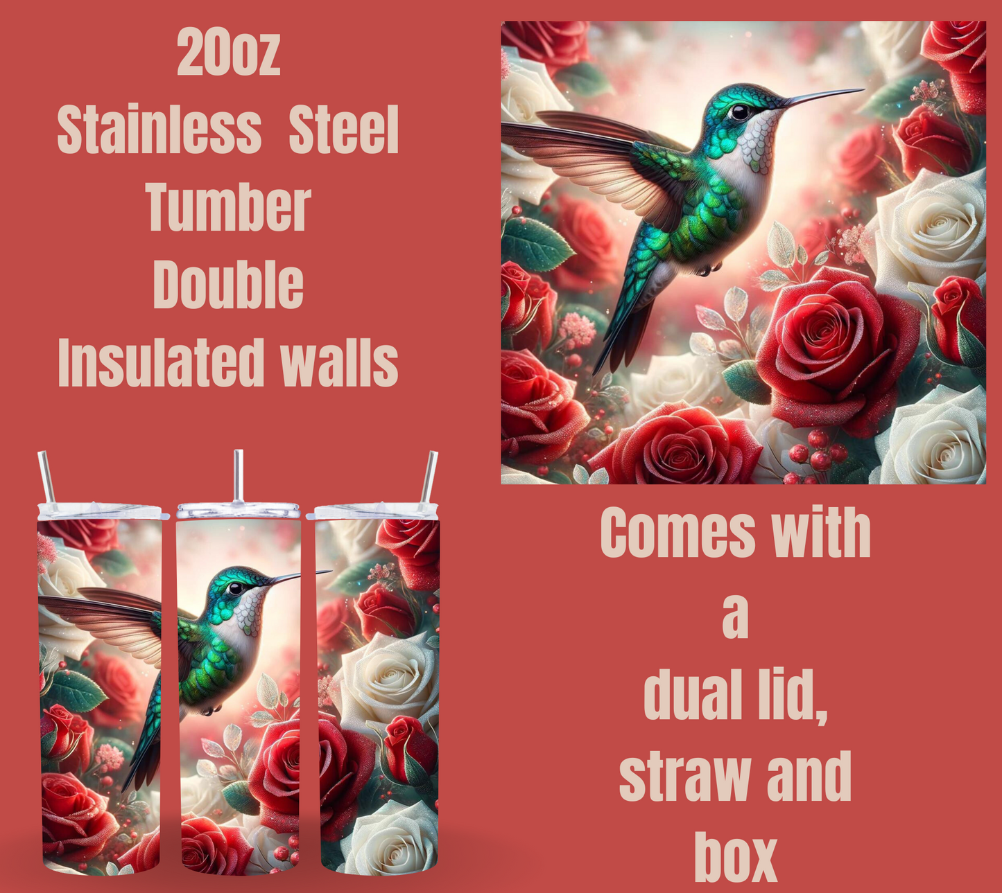 Enchanted Blossom Hummingbird Tumblers