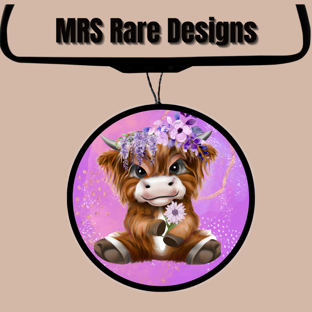 Cute Highland Cow Car Charm