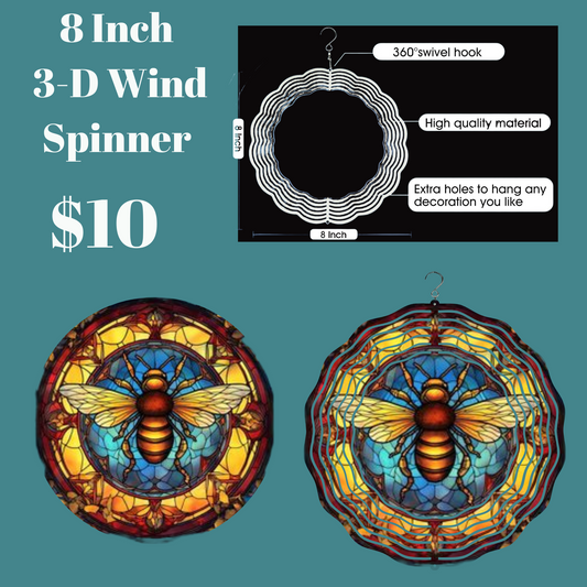 Golden Honeybee 3D Wind Spinner