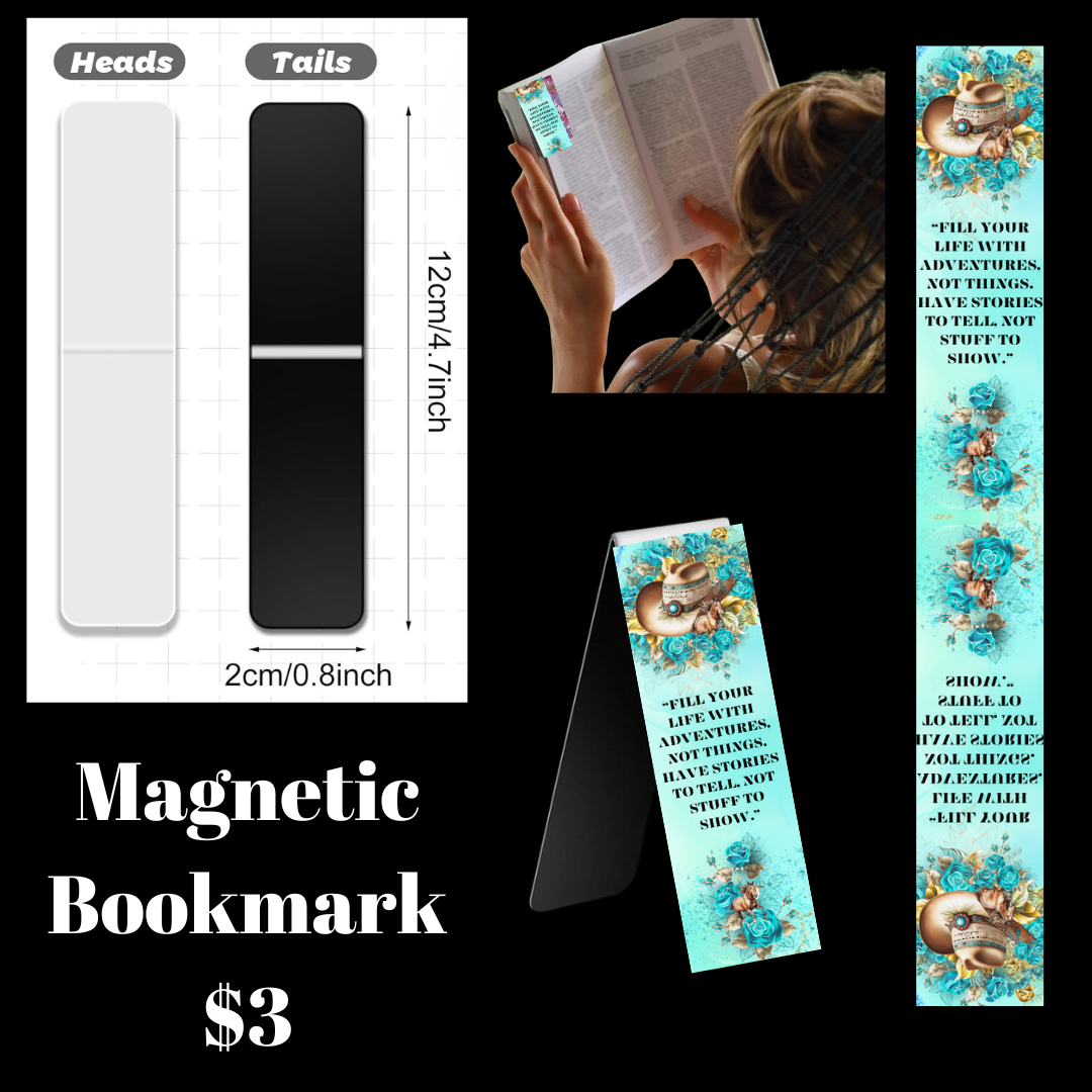 Cowgirl Hat and Roses Magnet Bookmark