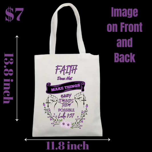 Faith-Inspired Dual-Sided Tote Bag – Floral and Scripture Design