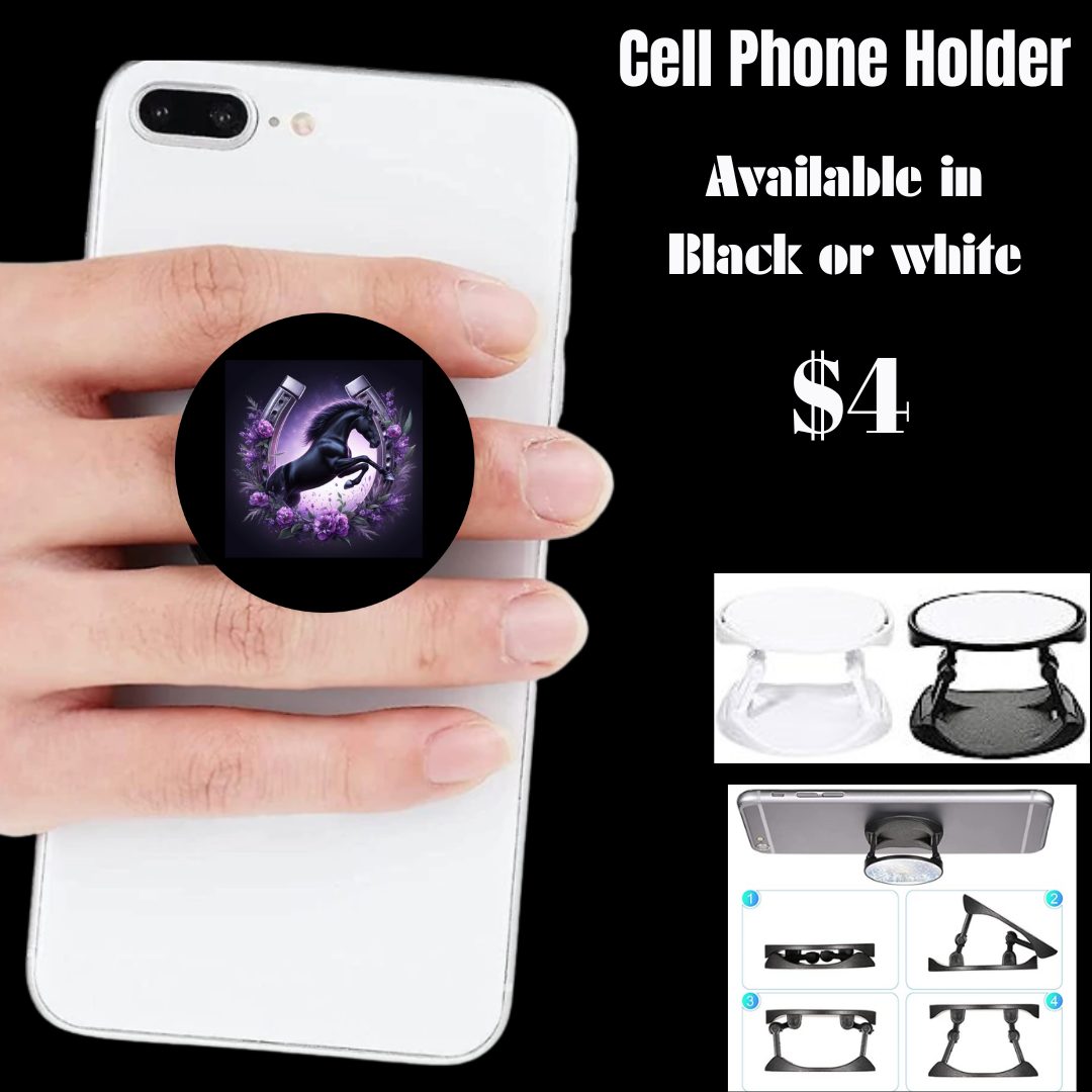 Gallop of Beauty: 3D Horse and Horseshoe Elegance pop socket