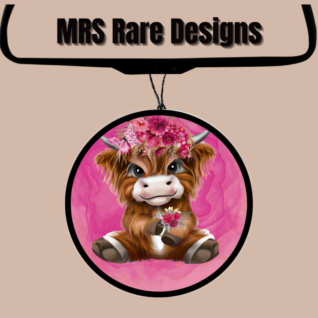 Cute Highland Cow Car Charm