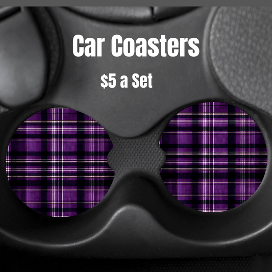 Plaid Panache Car Coasters