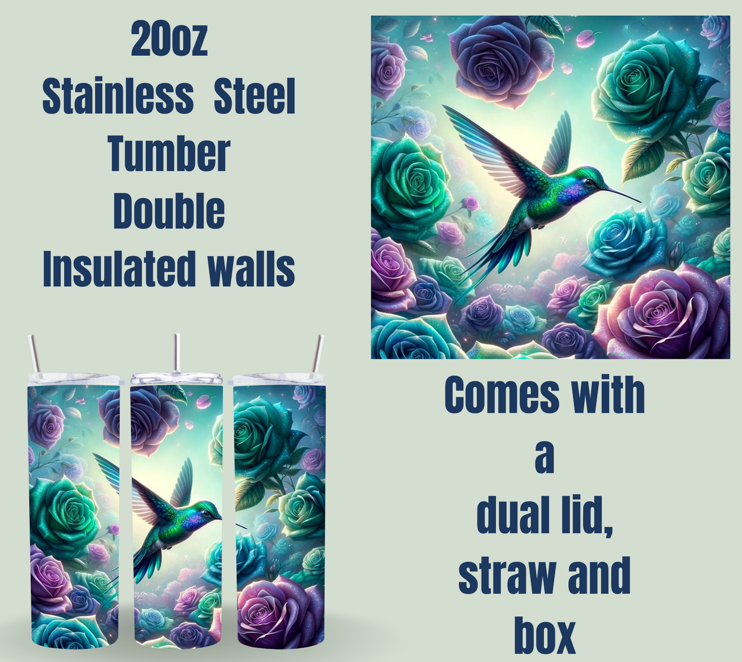 Enchanted Blossom Hummingbird Tumblers