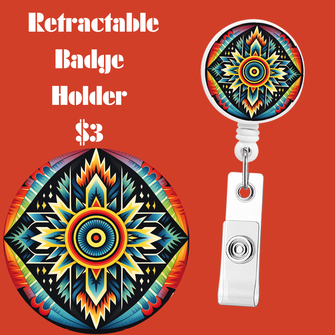 Aztec Mosaic Retractable Badge Reels