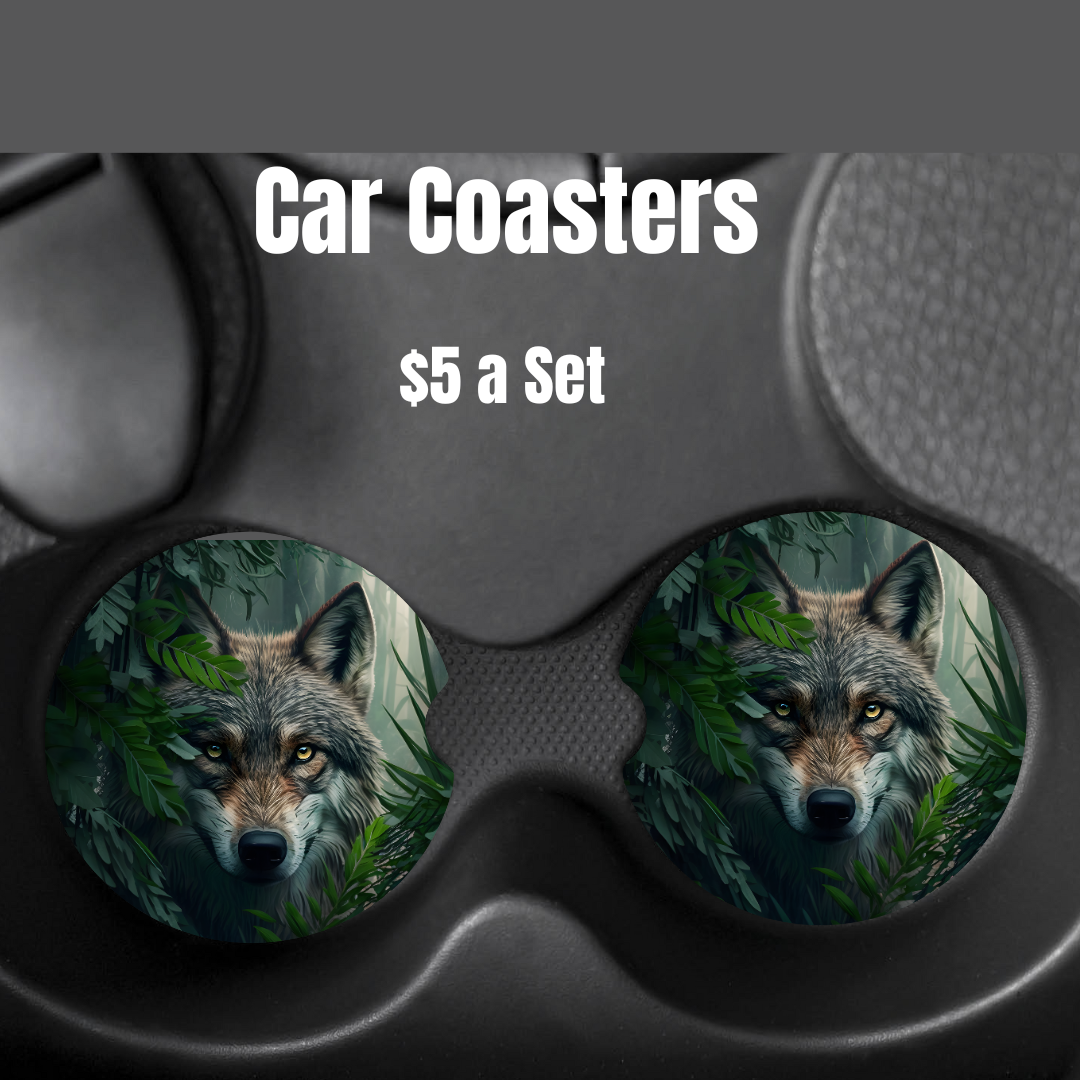 Wolf Car Coasters