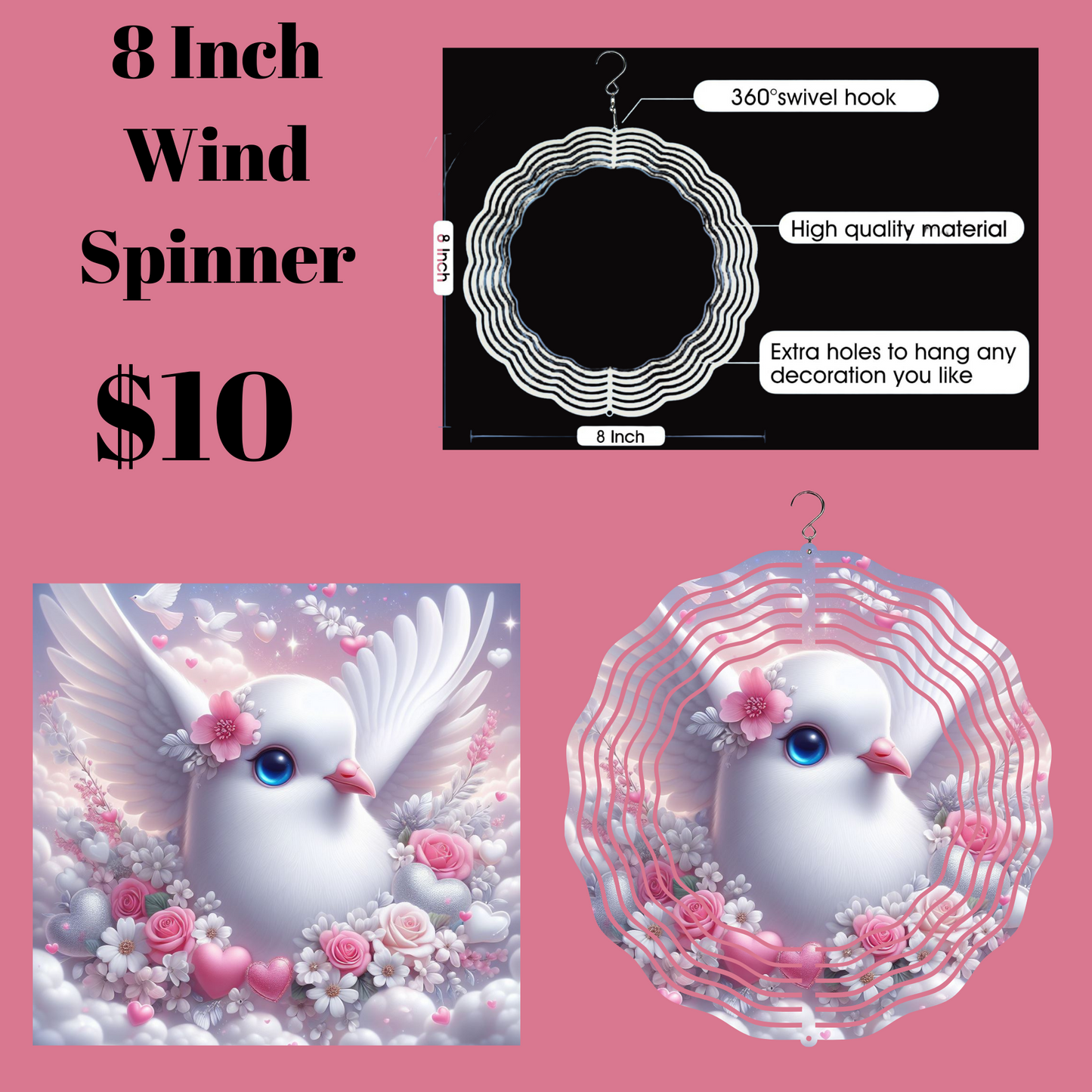 Serene Dove 3D Wind Spinner
