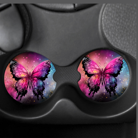 Bright Butterfly Car Coasters