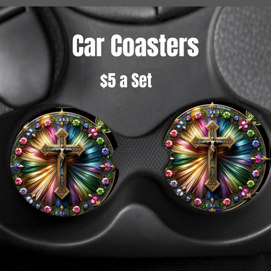 "Sanctuary Blossoms" Car Coasters Set