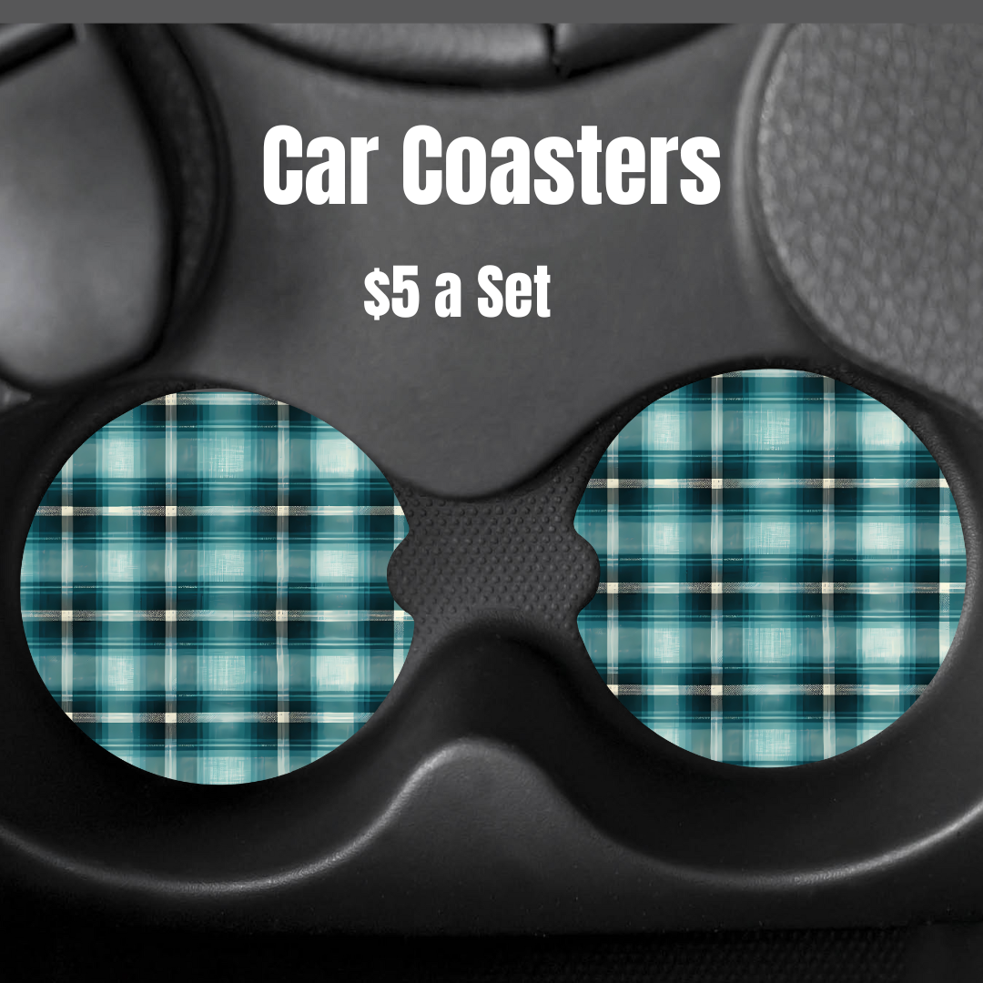 Plaid Panache Car Coasters
