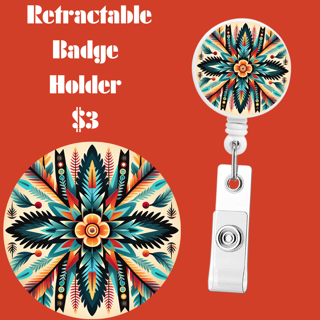 Aztec Mosaic Retractable Badge Reels