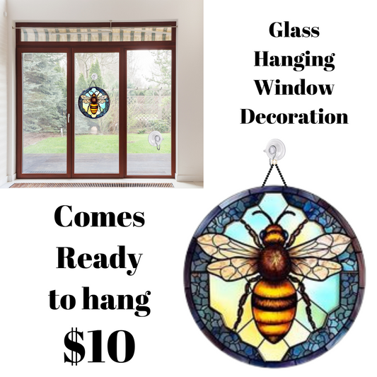 Bountiful Bee Stained Glass Window Hanging